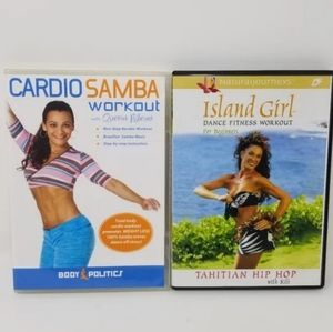 Cardio Samba & Island Girl Dance Fitness Workout DVDs Two Pack Bundle